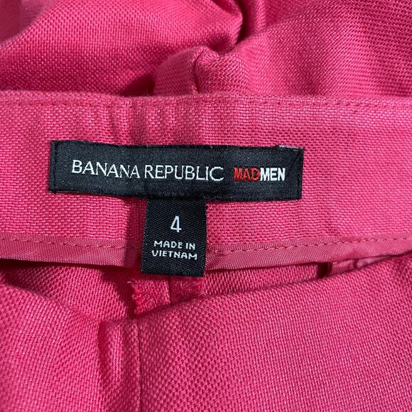 Banana Republic Mad Men Pink Women's Cigarette Ankle Pants - Size 4 - Tapered - Picture 3 of 6